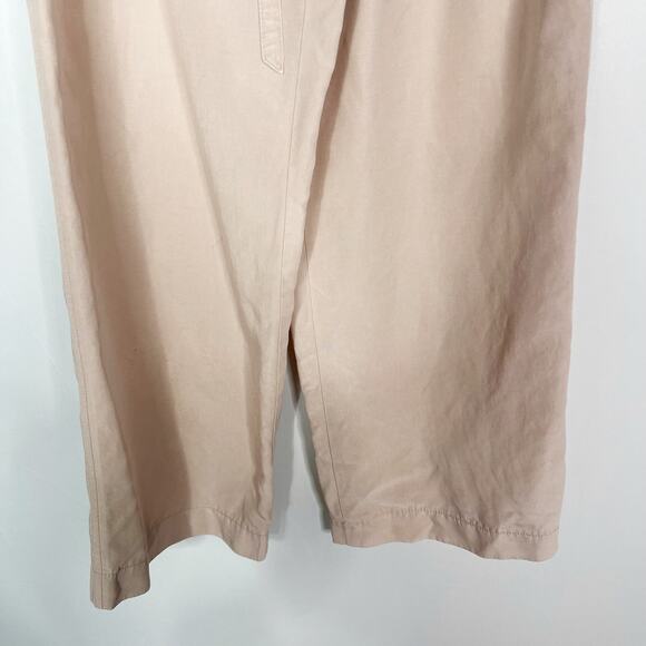 Club Monaco Size 00 Light Pink Anreannah Pleated Wide Leg Cropped Pants Paperbag - Picture 4 of 10